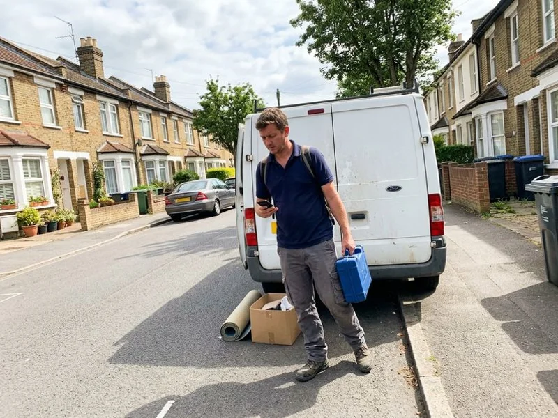 Local pest control technician and van in Long Ditton