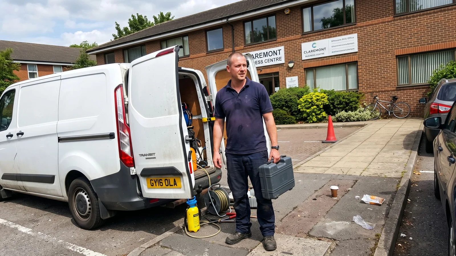 Pest control technician in workwear in Surbiton